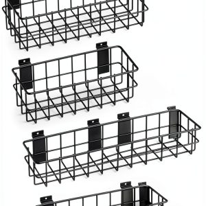 Slatwall Baskets MENEONE Carbon Steel L‑Shaped Set-0