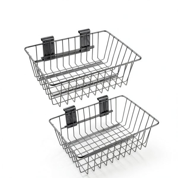 Polmart Slatwall Basket Black Steel Storage Industrial-3
