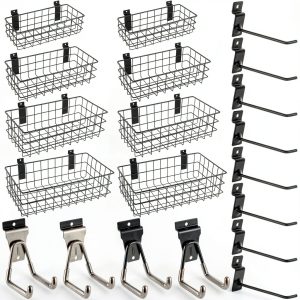 Chicmount Slatwall Baskets Steel Storage Organizer Kit-0