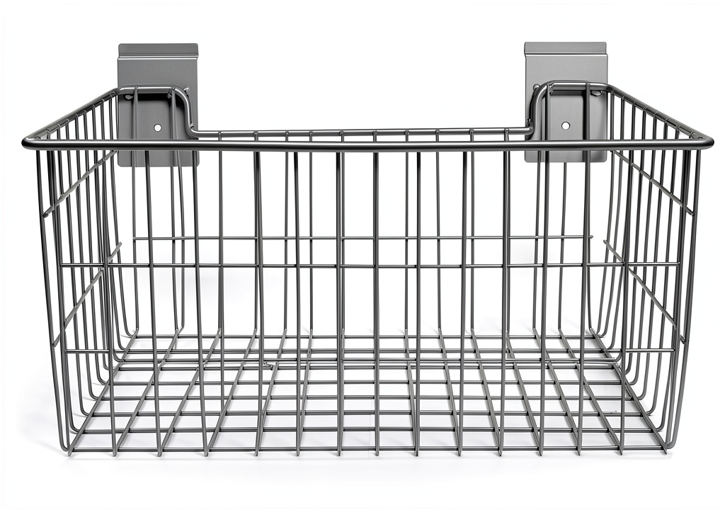 Crownwall steel storage baskets in a garage setting