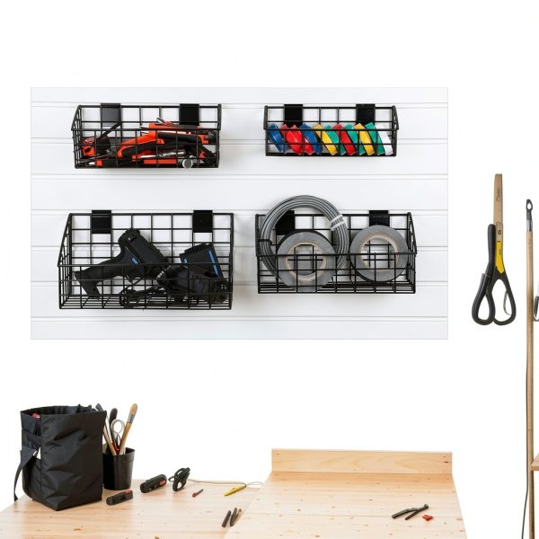 Slatwall Basket Vesici Vinyl Steel Wall Storage-4