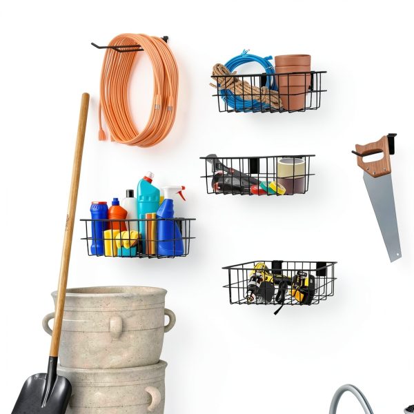 Froidesente Slatwall Baskets Steel Storage Wall Mounted-5