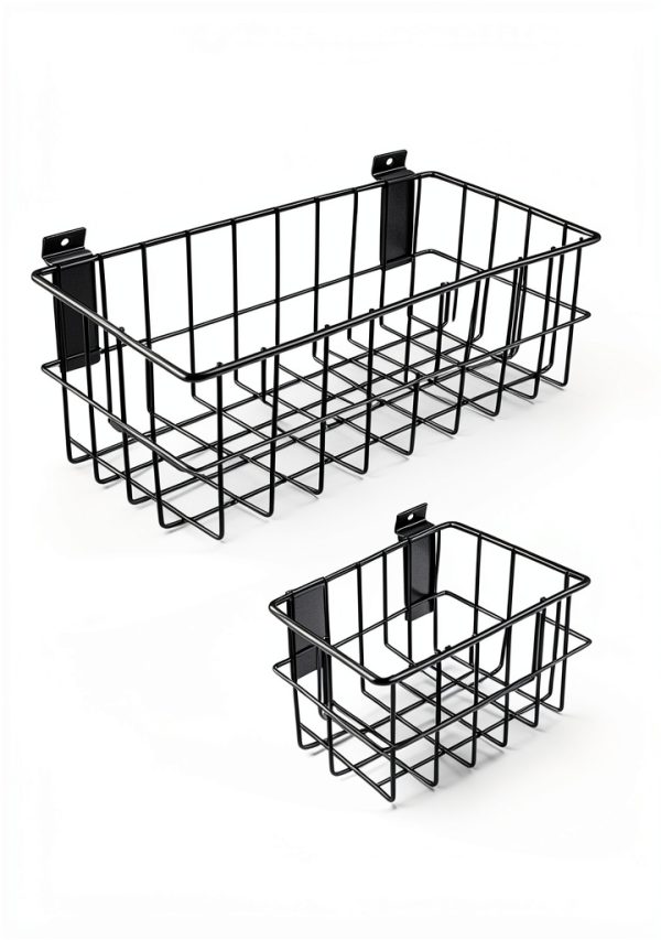BAKEWAY Slatwall Baskets Steel Storage Garage Workshop-1