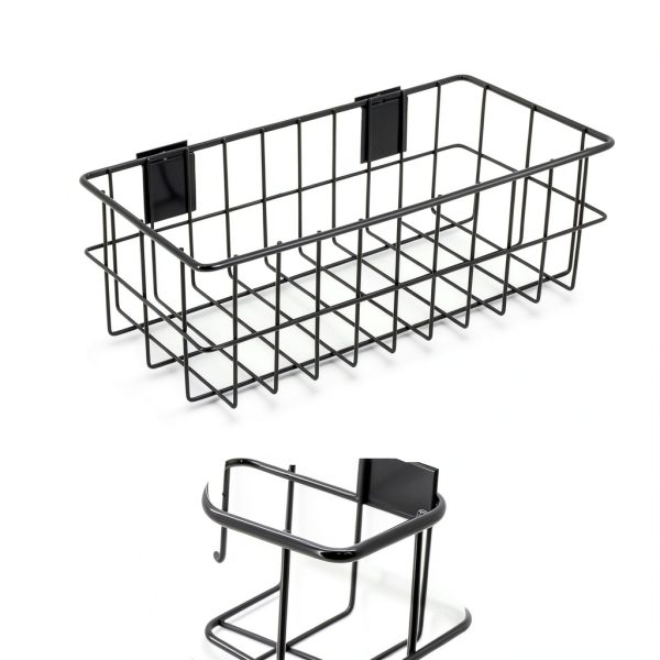 Froidesente Slatwall Baskets Steel Storage Wall Mounted-2