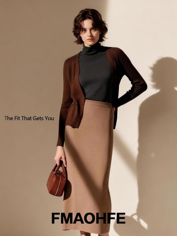 Women Turtleneck Sweater Soft Warm High Elastic Fabric-5