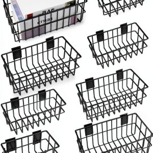 Hicarer Slatwall Baskets Metal Storage Modern Black Finish-0