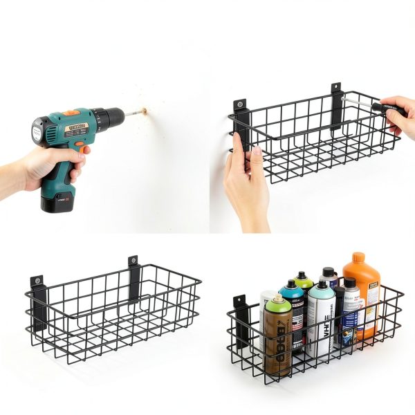 Chicmount Slatwall Baskets Steel Storage Organizer Kit-3
