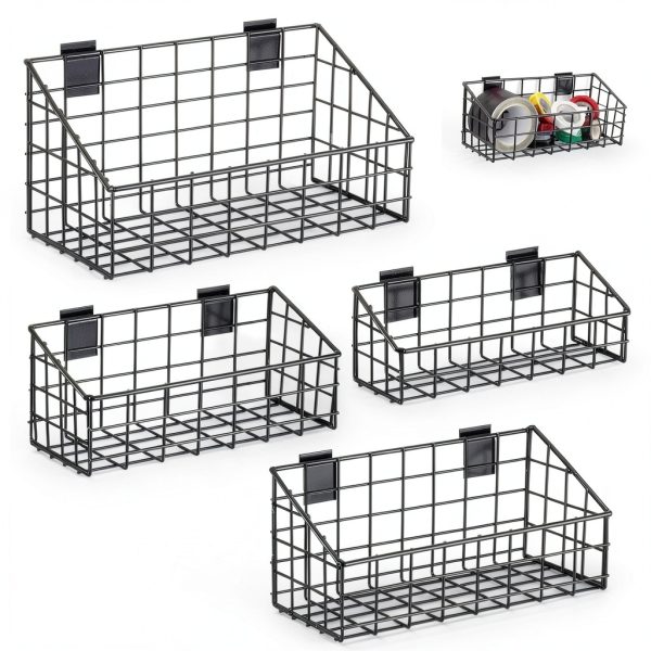 Slatwall Basket Vesici Vinyl Steel Wall Storage-0