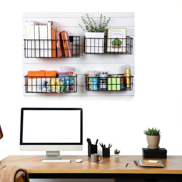 Hicarer Slatwall Baskets Steel Storage Organizers Multi-5
