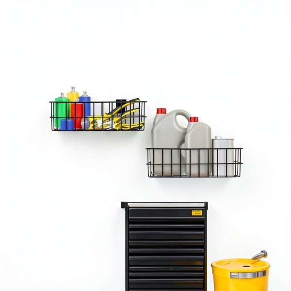 Froidesente Slatwall Baskets Steel Storage Wall Mounted-3