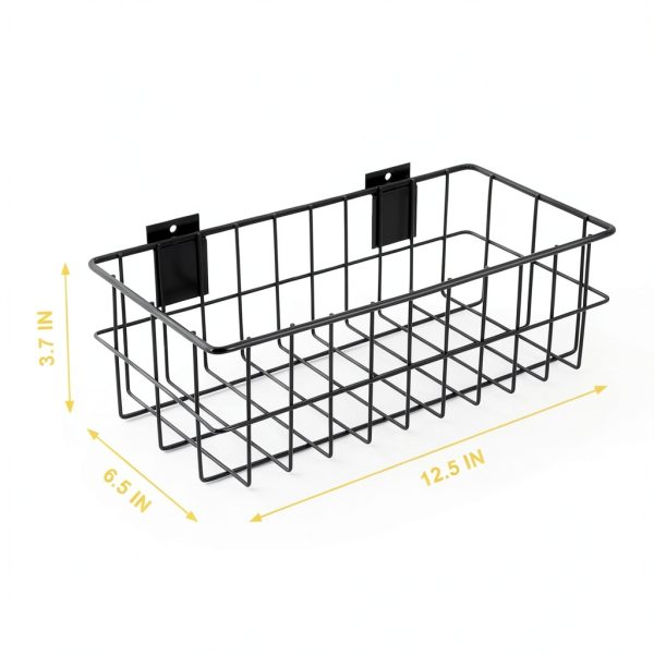 Froidesente Slatwall Baskets Steel Storage Wall Mounted-1