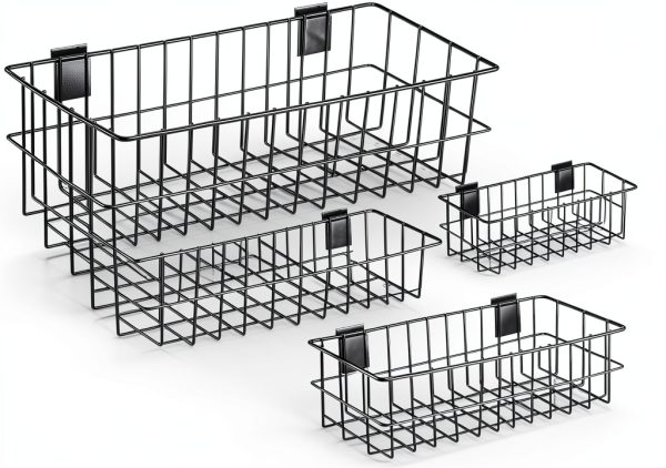 Hicarer Slatwall Baskets Steel Storage Organizers Multi-0