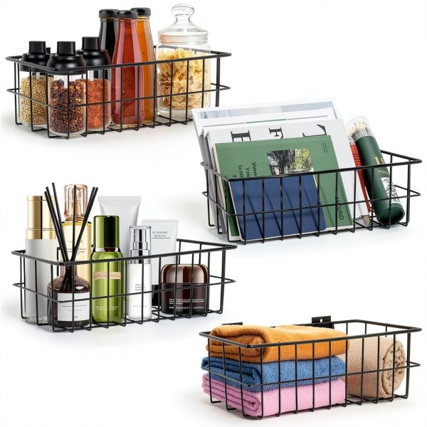 Froidesente Slatwall Baskets Steel Storage Wall Mounted-7