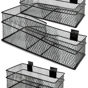 Isohit Slatwall Basket Set Metal Wall Mount Space Saving-0