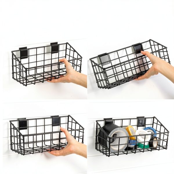 Slatwall Basket Vesici Vinyl Steel Wall Storage-3