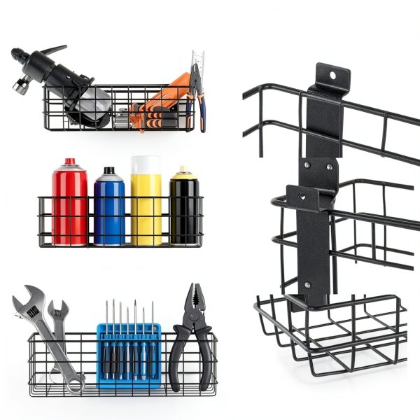 Chicmount Slatwall Baskets Steel Storage Organizer Kit-4