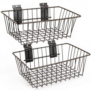 Polmart Slatwall Basket Black Steel Storage Industrial-0