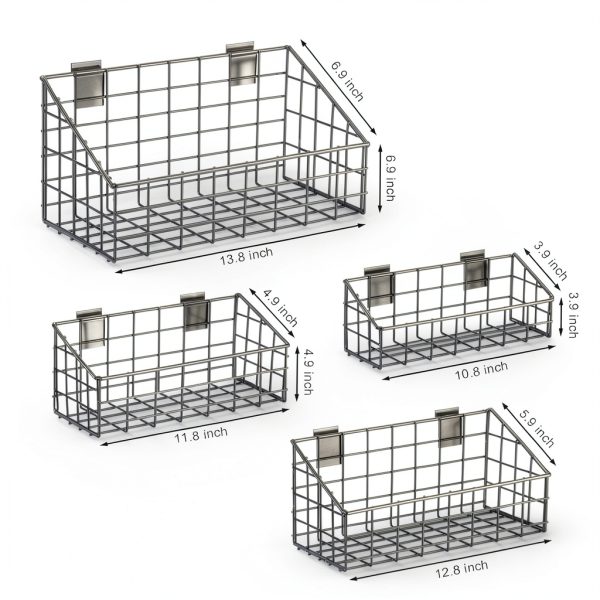 Slatwall Basket Vesici Vinyl Steel Wall Storage-1