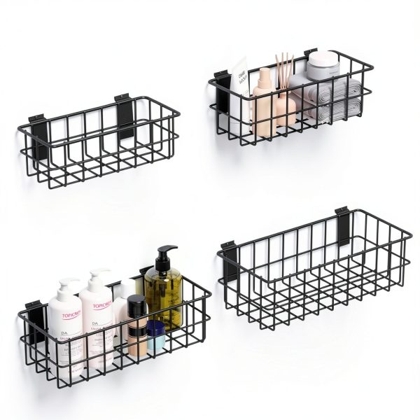 Slatwall Baskets MENEONE Carbon Steel L‑Shaped Set-1