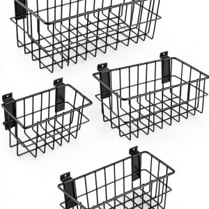 Fondpen Slatwall Baskets Heavy Duty Vinyl Coated Steel-0
