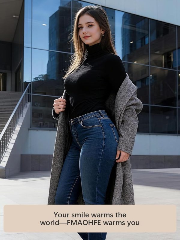 Women Turtleneck Sweater Soft Warm High Elastic Fabric-1