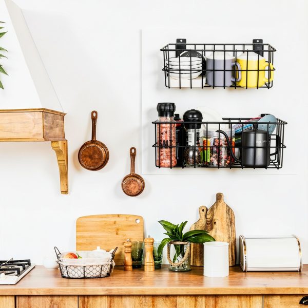 BAKEWAY Slatwall Baskets Steel Storage Garage Workshop-6