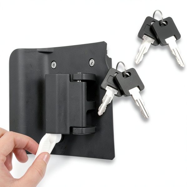 RV Door Latch Ramkle Aluminum Zinc Alloy Deadbolt 2‑Lock Black-3