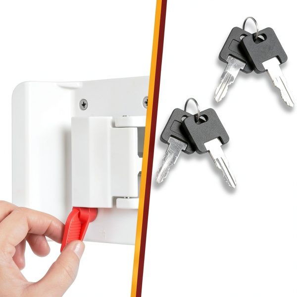 RV Door Lock Ramkle Aluminum Zinc Alloy 2 Lock Set White-3