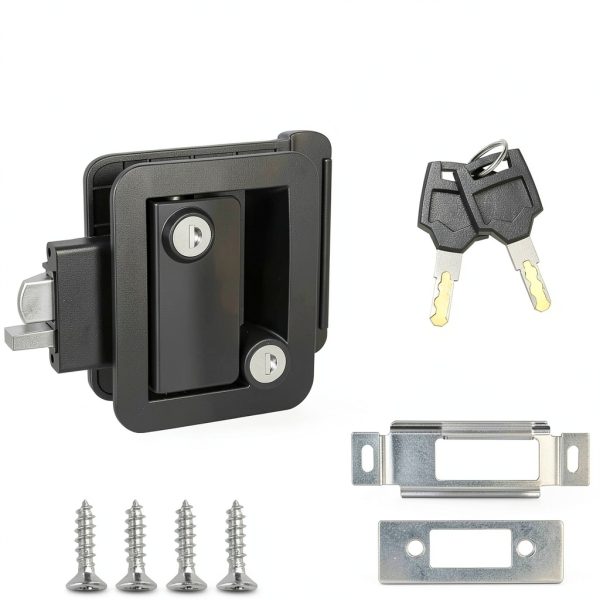 Marvelity RV Door Lock Black Nylon Deadbolt Weather Resistant-1