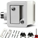 RV Door Latch Ramkle Metal Deadbolt 1 Lock White IP67 Waterproof-0