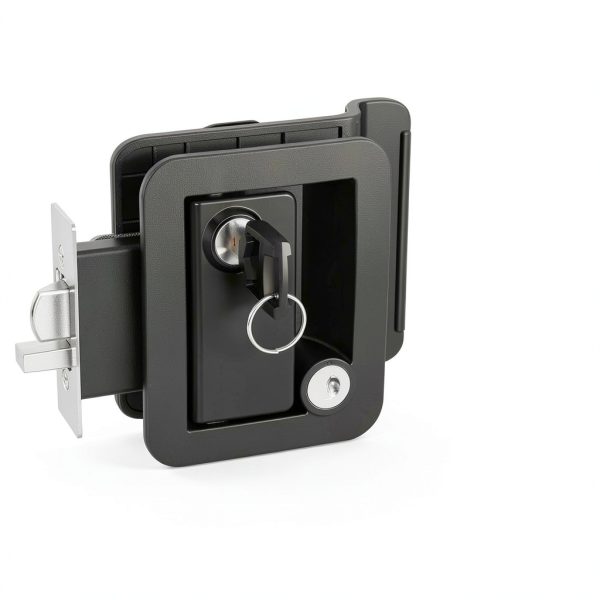 Marvelity RV Door Lock Black Nylon Deadbolt Weather Resistant-2