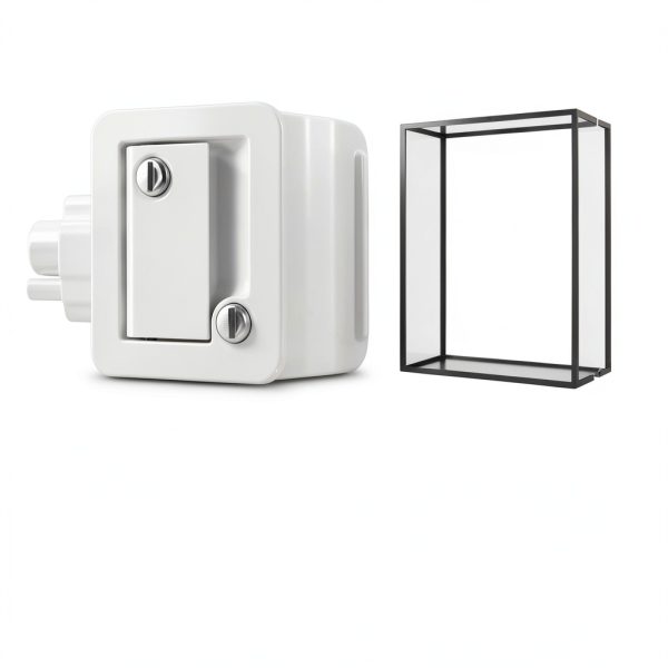 RV Door Lock Ramkle Aluminum Zinc Alloy 2 Lock Set White-5