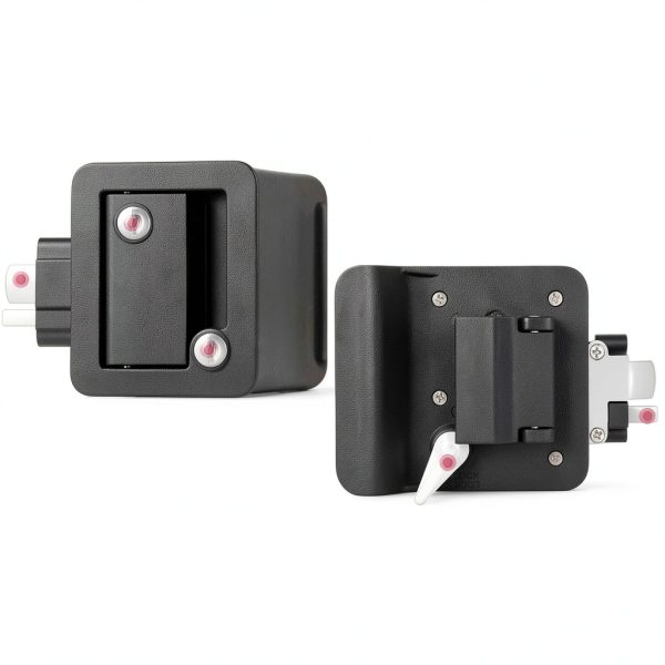 RV Door Latch Ramkle Aluminum Zinc Alloy Deadbolt 2‑Lock Black-4