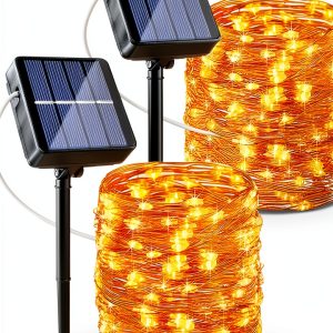 Joomer Solar Fairy Lights 2-Pack 80FT 240LED Waterproof Warm White-0